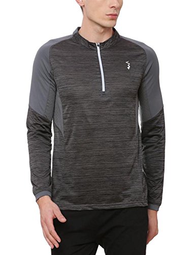 Image of CAHOOT Men's Charcoal Grey Basic Activewear T Shirt for Casual Wear