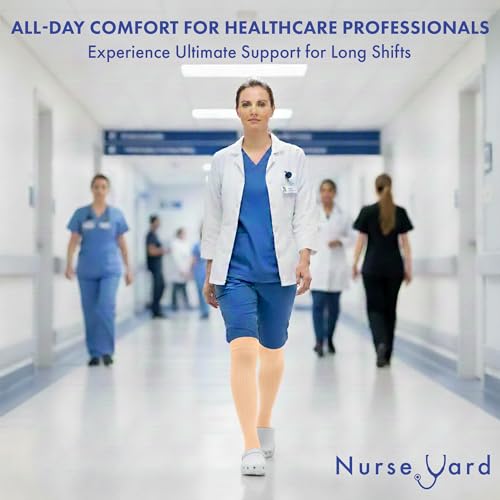Image of Nurse Yard Compression Socks for Nurses - Women & Men - 20-30mmHg Graduated Compression, For Medical Staff, Athletes - 1 Pair