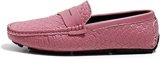 El Nuevo Mocasines for Hombre Zapatos con Punta Cuadrada Cuero Vegano Patrón de Piedra Mocasines Penny Tacón Plano Flexible Cómodo Moda Casual Slip On
