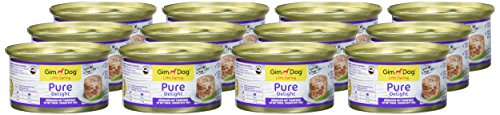 GimDog Pure Delight Hühnchen mit Thunfisch - Proteinreicher Hundesnack mit zartem Fleisch in köstlichem Gelee - 12 Dosen (12 x 85 g)
