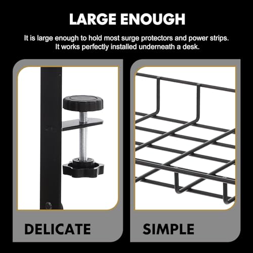 Organizador para cables Vaguelly Desk Cable Rack 500mm, soporte para gestión de cables sin perforar para escritorio de oficina miniatura 5