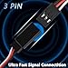 Servo Extension Cable, 20 PCS 3-Pin Servo Extension Cable,Wire Cord Female to Male Rc Servo Extension Cord Wire Connectors for Servo Extension Connection Control Board Remote Control Parts(5 Sizes)