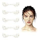 ZWWOGE 6 Tatouages Pailletés Holographiques Corps Entier avec Motifs Épis de Blé - Idéaux pour Festivals, Fêtes et Carnaval - Tenue Longue Durée sur Visage et Peau