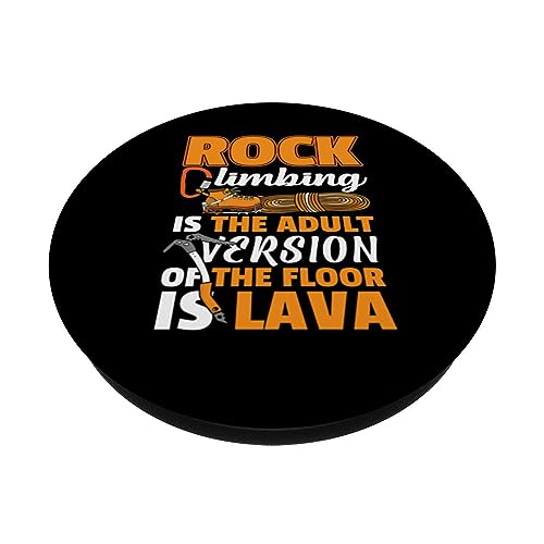 Rock Climbing The Adult Version Of The Floor Is Lava PopSockets Swappable PopGrip, Black - Image 2