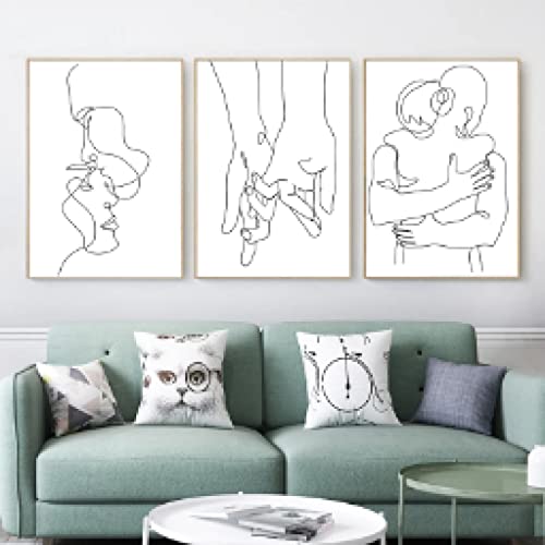 Affiche minimaliste couple amour haut de gamme | Impression d'art sur toile 30x45
