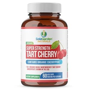 Super Strength Organic Montmorency Tart Cherry Supplement – 50:1 Concentrate Grown in The USA – Contains Certified…
