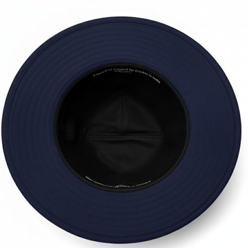 Image of C Classic Official Hat, Navy Blue with Star Emblem Badge, Wide Brim Sun Protection-Hat