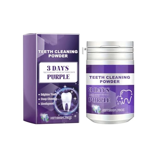 Polvo dental blanqueador de color púrpura premium, fórmula natural para eliminar las manchas, blanco brillante para dientes sensibles, vegano CmS252 (púrpura, talla única)