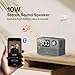 FlyShow 15W Fast Wireless Charger with Bluetooth Speaker and Alarm Clock Radio,4 in1 Wireless Charging Station for iPhone,Android Phones with FM Radio for Bedroom
