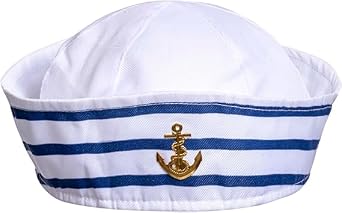 ALVOGIMOR Sailor Captain Navy Hat for Women,White Sailor Captain Cap Sail Hats for Navy Costume Dressing Up Halloween Party Accessory