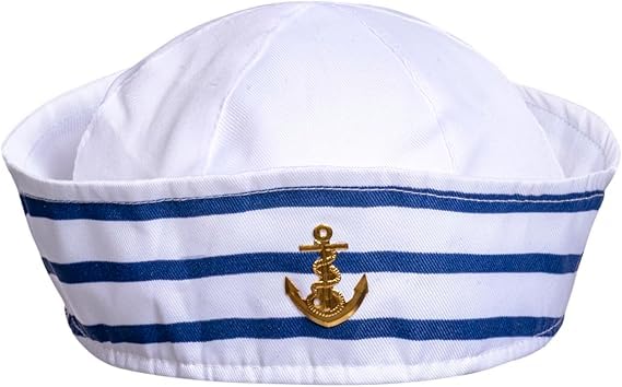 ALVOGIMOR Sailor Captain Navy Hat for Women White Sailor Captain Cap Sail Hats for Navy Costume Dressing Up Halloween Party Accessory