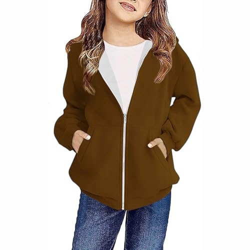 Kids Boys Girls Oversized Zip up Hoodies Fall Long Sleeve Sweatshirts Oversized Hooded Jacket Outerwear with Pockets