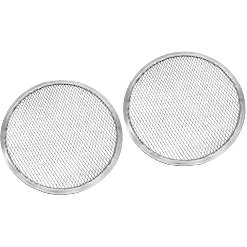 BESTonZON Round Stainless Steel 15Inch Pizza Baking Pan Metal Screen 2 PCS