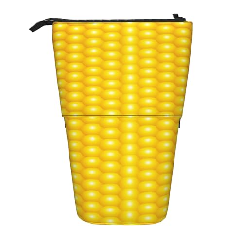 YUNWEIKEJI Modèle d'épis de maïs Frais et mûrs, Trousse à Crayons télescopique, Porte-Crayon sur Pied avec Pochette à Crayons à Fermeture éclair, Sac à stylos