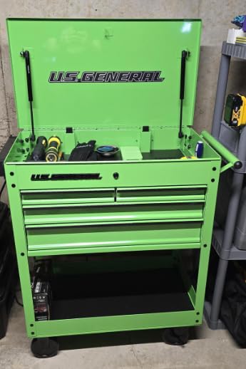 HFT Roller Cart Tool Cabinet Storage Chest Box Glossy 4 Drawer 580 Lb. Capacity - Green