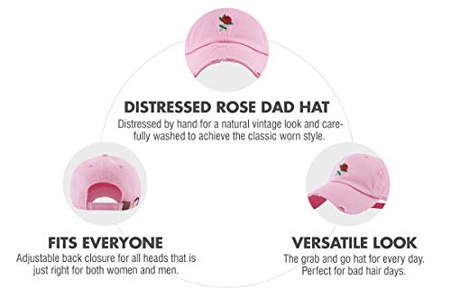Image of Rose Flowers Love Good Vibes Men Women Dad Hat Baseball Cap Adjustable Unisex