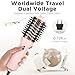 Aima Beauty Worldwide Travel Hair Dryer Brush 110V-240V Dual Voltage Blow Dryer Brush Hot Air Brush with Oval Barrel 360° Hot Airflow, Negative Ionic Frizz-Free Drying/Straightening/Voluming, Pink