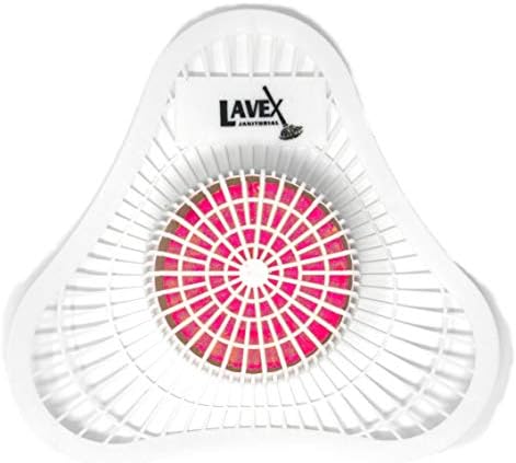 Lavex Urinal Screen and Deodorizer | Red Deodorizing Block | Universal Fit | Strawberry Scent | 12 Pack