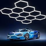 Litezone Hexagon Garage Lights: 329W 47Pack 11 Grids Hexagon LED Lights - Easy Install 6500K Super Bright Honeycomb Lights Ceiling for Garage, Warehouse, Car Detailing Shop, Exhibition Hall, Gym