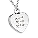 HooAMI "My Dad My Hero My Angel" Cremation Jewelry Urn Necklace Pendant