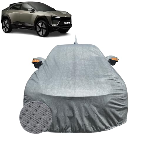 Image of Car Cover for Mahindra BE 6e EV (2025-2026) | 100% Waterproof Cover with Reflective Mirror Pockets | Dustproof, Scratchproof, Heatproof Mahindra BE 6e Car Cover |Soft Cotton Lining| Grey