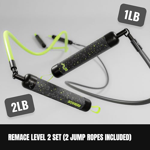 Level 2 Weighted Jump Rope Set - (1LB, 2LB) HIIT Workout Ropes - For Fitness, Exercise, Boxing, and Strength Training - Heavy Ropes For Intermediate to Advanced Jumpers - Two Ropes Included - Image 4