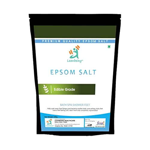 Leanbeing Pure Epsom Salt Crystals IP Grade | 500g (Liver cleansing, Bathing,Relaxation,Pain Relief, Therapeutic Spa Treatment) - Image 5
