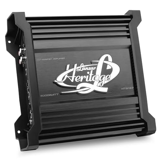 Lanzar Amplifier Car Audio, Amplifier Monoblock, 1 Channel, 2,000 Watt, 2 Ohm, RCA Input, Bass Boost, Mobile Audio, Amplifier for Car Speakers, Car Electronics, Crossover Network (HTG137)