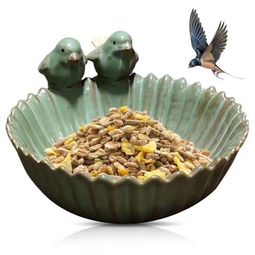 Bordeag Keramik Vogeltränke Frostsicher Vogelfutterspender...