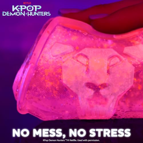 Image of Netflix Kpop Demon Hunters Saja Boys Pink Gelli Gels - Slow-Flow Glitter Squishy Sensory Toy, Sugar Squish Stress Fidget for Kids & Teens