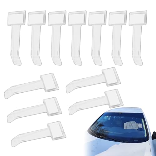 MEKEET 12PCS Windscreen Ticket Holder Transparent Permit Pass Holder Gadget Car Permit Holder Windscreen Parking Permit Holder Parking Ticket Holder for Car Van and Caravan Windscreen