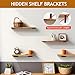 4 Pack 4 Inch Floating Shelf Brackets,Black Hidden L Shelf Bracket,Rustic Industrial Metal Brackets for Shelf Support