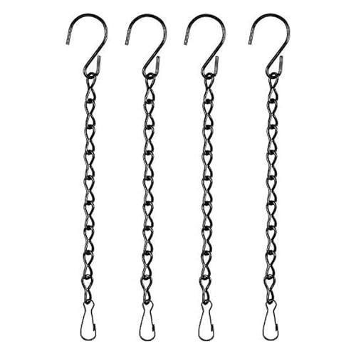 SinChic - SinChic Hanging Basket Chains,4 PCS Metal Chains with Hooks Clips Black Hanging Chains Garden Plant Hangers Flower Pot Chains for Iron Hanging Plants for Hanging Planters Bird Feeders Ornaments