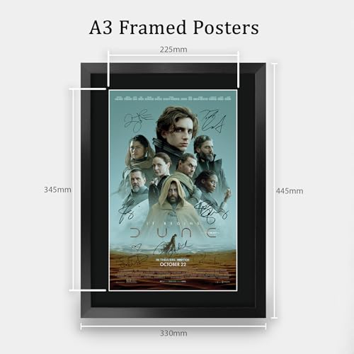 HWC Trading Dune Part 1 2021 Timothee Chalamet Gifts Printed Poster Signed Autograph Picture for Movie Memorabilia Fans - A3 Framed