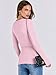 ANRABESS Women Long Sleeve Shirts Rib Knit Slim Fit Tops Basic Tee 2025 Fall Outfits Casual T-Shirt Underscrubs Layer Clothes Pink Small
