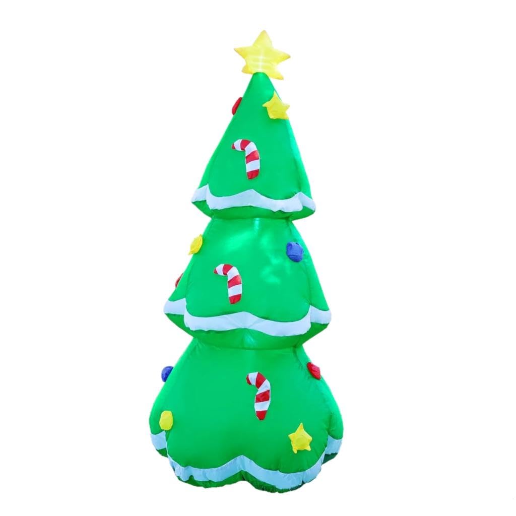 GOOCHI 5 Foot Christmas Inflatables Tree with Hat, Blow Up Tree with Branch Hands, Lighted for Home Outdoor Yard Lawn Decoration