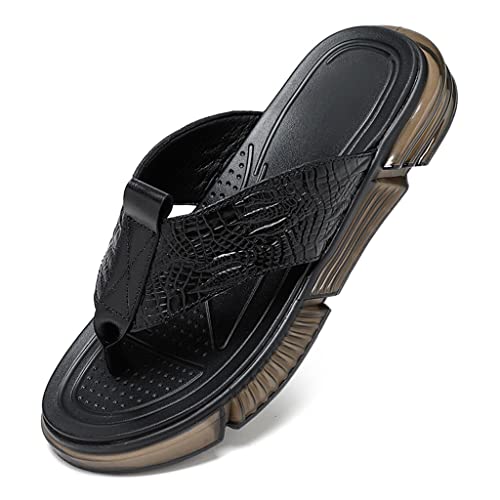 Leather Men Flip-Flops Men Slippers Beach Sandals Comfort Men Casual Shoes Fashion Flip Flops(38 Code)