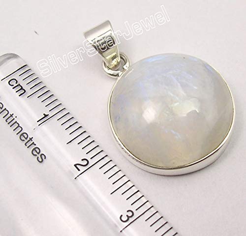 925 Pure Sterling Silver Real Rainbow Moonstone Pendant 1.1" 5.6 Grams Singles Day Deals Now3
