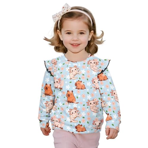Toddler Girl Long Sleeve Sweatshirt Crew Neck Christmas Clothing Oversized Clothes Cute Printed
