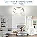 DLLT Flush Mount LED Ceiling Light: 13 Inch 5CCT (3000K-6000K) & Dimmable Ceiling Light Fixtures for Bedroom Hallway - 24W Modern Brushed Nickel Super Bright Kitchen Lighting Fixtures Ceiling