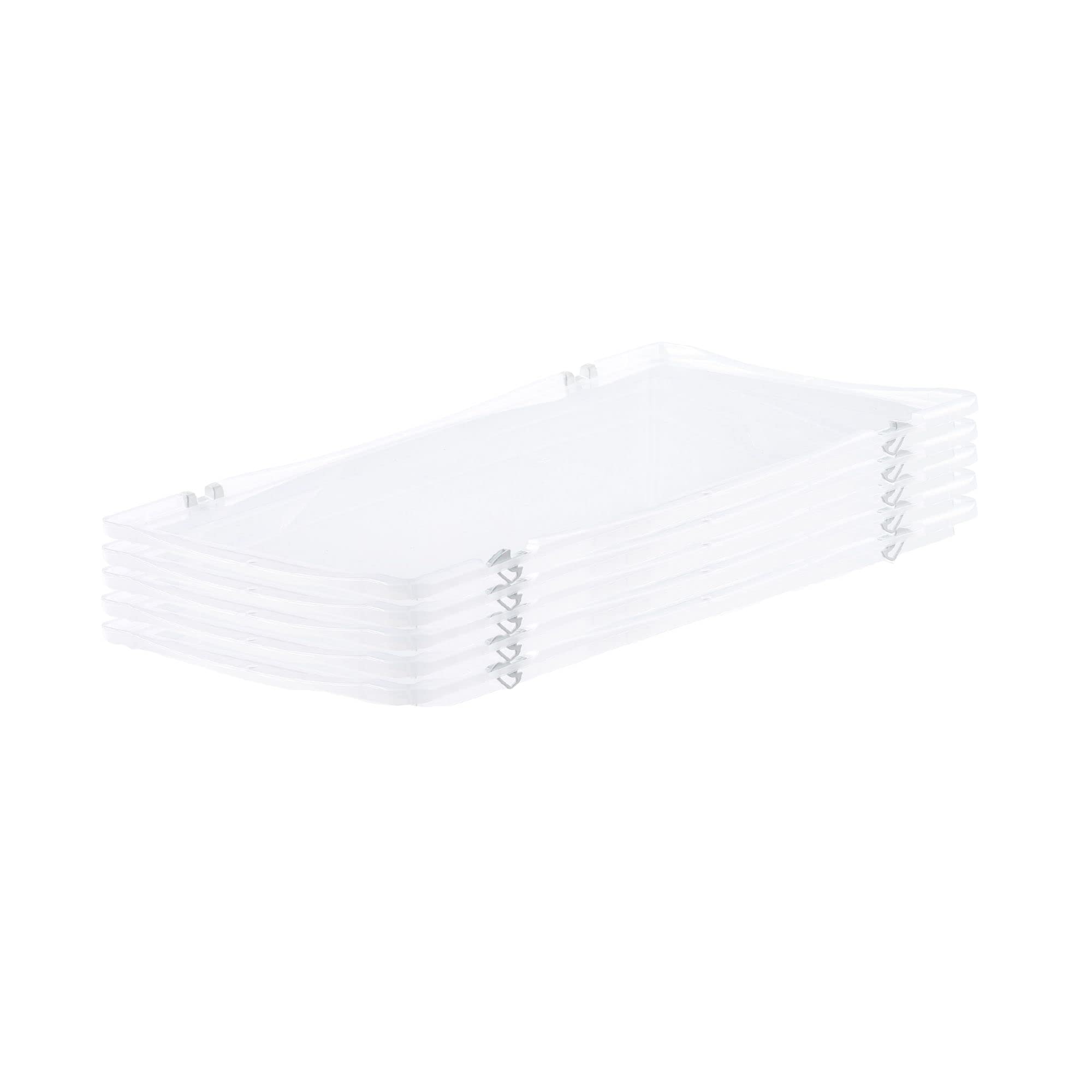 PROREGAL SuperSparSet 5x Scharnierdeckel für transparente Eurobehälter BasicLine & LightLine | BxT 40x60cm | Eurobox, Transportbox, Transportbehälter, Stapelbehälter