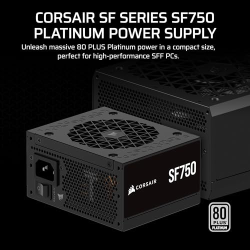 Image of CORSAIR SF750 (2024) Fully Modular SFX Low Noise 80 Plus Platinum Power Supply - ATX 3.1 Compliant - PCIe 5.1 Ready - Small Form Factor - SFX-to-ATX Bracket Included - Black