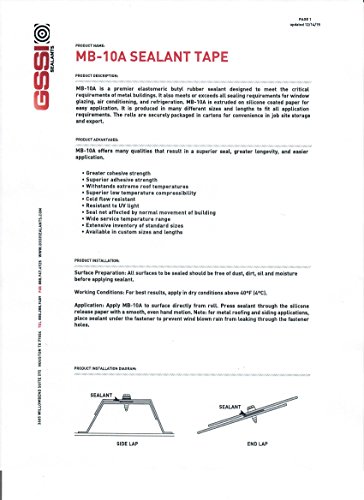 Butyl Tape 1/8" x 1" x 50' Gray (Choose 3/4" or 1" Width)
