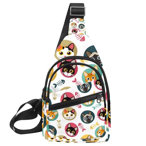 Mochila de hombro para senderismo y viajes con diseño divertido de espinas de pescado