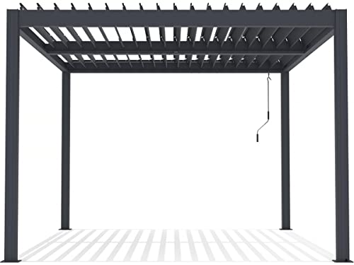 Habitat et Jardin Pérgola bioclimática Windsor de Aluminio con led 3 x 4 - Gris