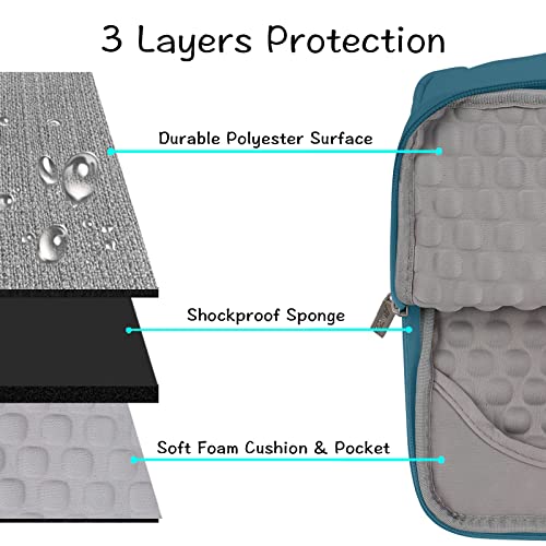 Image of MOSISO Laptop Case 16 inch, 15-15.6 inch Laptop Sleeve with Handle Compatible with MacBook Pro 16 inch, HP, Acer, Dell, Lenovo, ASUS Notebook, Polyester Multifunctional Computer Bag, Deep Teal