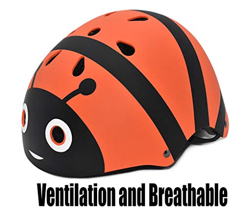 Yx-outdoor Kids Protective Gear Helmet Set,for Ice Skating, Roller Skating, Skateboarding, Cycling,Seven Piece Set,Knee Elbow Wrist Protective pad Set,with Helmet,Orange,XS - Thumbnail 4