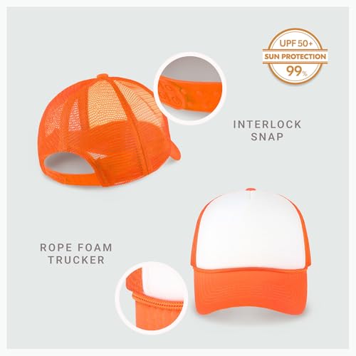 Image of CHOK.LIDS Classic Foam Trucker Hat Summer Mesh Rope Cap Solid Two Toned Blank Hat Mens Womens Adjustable Strap Light Weight