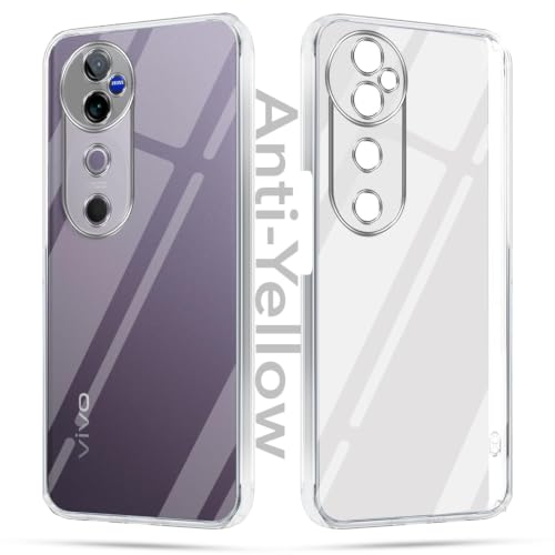 Image of Jkobi Lifetime Anti-Yellow Clear Back Cover Case for Vivo V40 | Vivo V40 Pro 5G (Sleek Hard Crystal | Shockproof and Camera Protection)