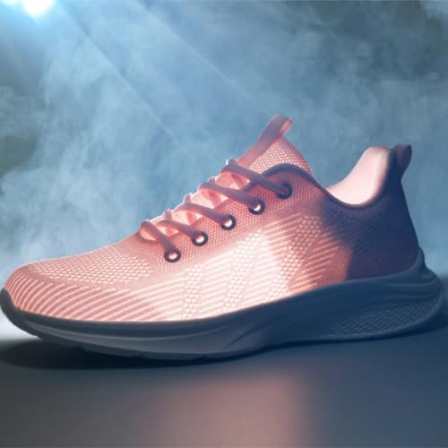 Baskets d'été légères pour femme en maille unie rose